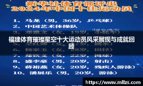 福建体育璀璨星空十大运动员风采展现与成就回顾